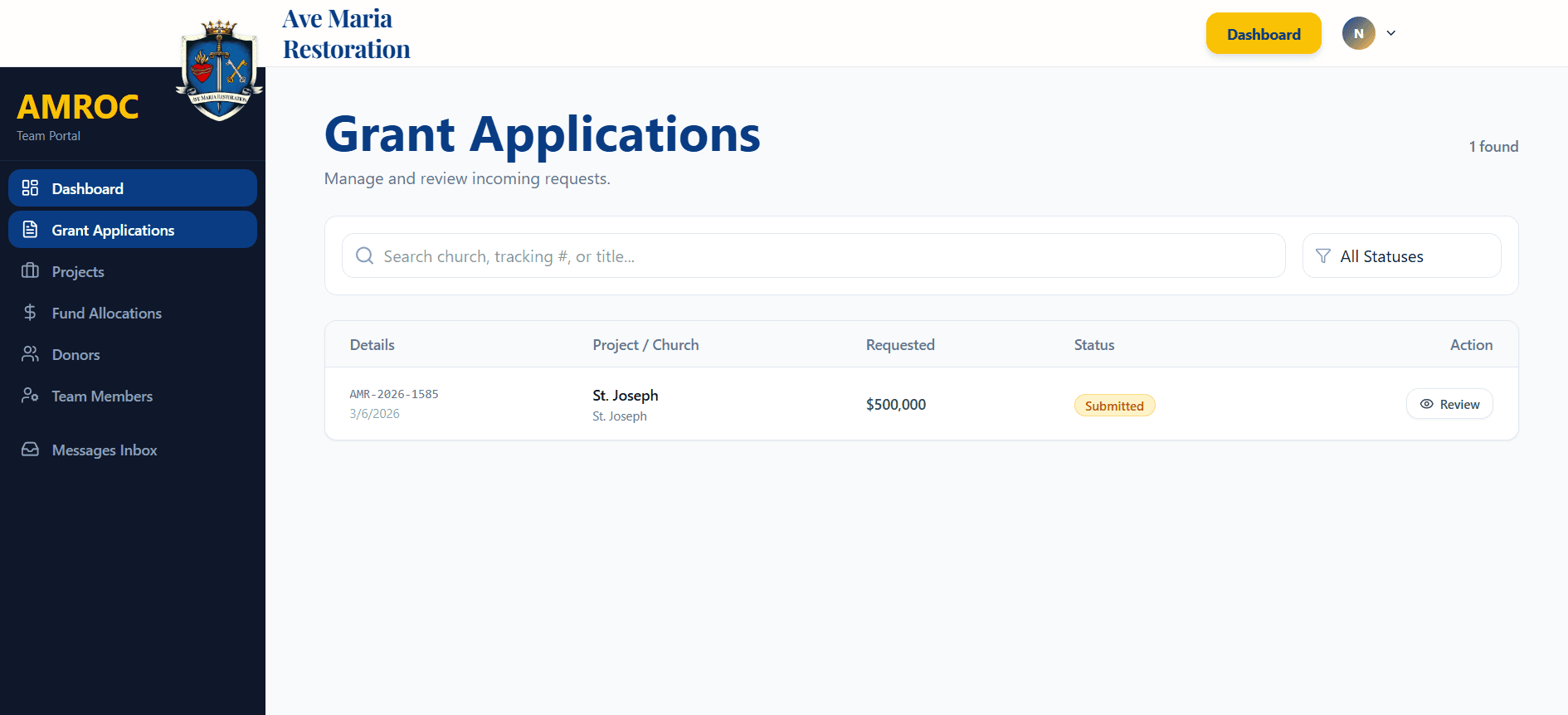 Ave Maria Restoration website